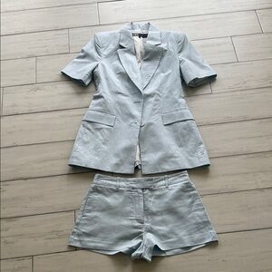 Light Blue Blazer and Shorts Set
